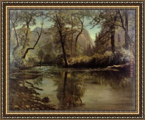 The Valley of Peace Framed Paintings - Yosemite Valley, California by Albert Bierstadt