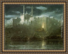 Albert Goodwin Framed Paintings - Benares by Albert Goodwin