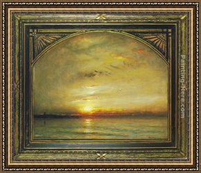 Albert Goodwin Framed Paintings - Blakeney Norfolk by Albert Goodwin