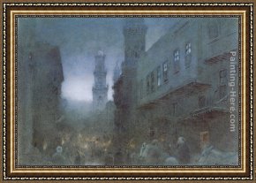 Albert Goodwin Framed Paintings - Cairo by Albert Goodwin