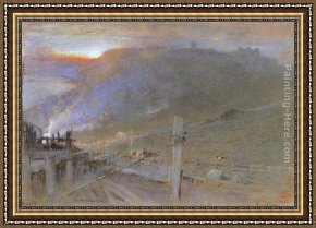 Albert Goodwin Framed Paintings - Dover, The Harbour Works by Albert Goodwin