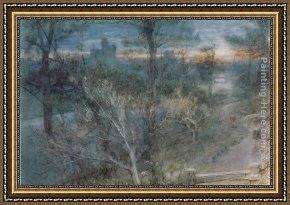 Albert Goodwin Framed Paintings - Durham by Albert Goodwin