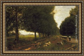 Albert Goodwin Framed Paintings - On the road to Winchester by Albert Goodwin