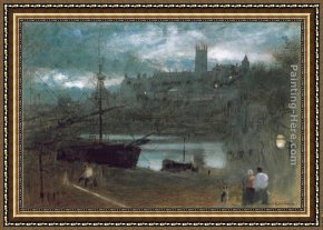 Albert Goodwin Framed Paintings - Penzance by Albert Goodwin