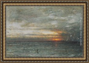 Albert Goodwin Framed Paintings - The Phantom Ship by Albert Goodwin