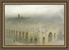 Albert Goodwin Framed Paintings - The Rain From Heaven, All Souls, Oxford by Albert Goodwin
