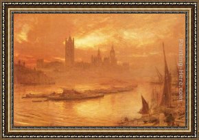 Albert Goodwin Framed Paintings - Wesminster by Albert Goodwin