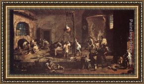 Interrogations in Jail Framed Paintings - Interrogations in Jail by Alessandro Magnasco