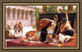 Alexandre-gabriel Decamps Framed Paintings - Cleopatra Testing Poisons on Condemned Prisoners by Alexandre Cabanel