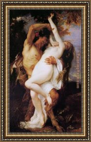 Nymph And Triton Framed Paintings - Nymph and Satyr by Alexandre Cabanel
