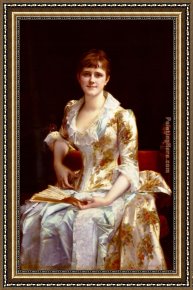Alexandre Framed Paintings - Portrait Of Young Lady by Alexandre Cabanel