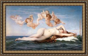 Alexandre-gabriel Decamps Framed Paintings - The Birth of Venus by Alexandre Cabanel