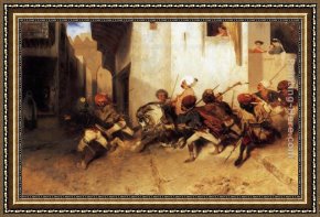Alexandre-gabriel Decamps Framed Paintings - The Turkish Patrol by Alexandre-Gabriel Decamps