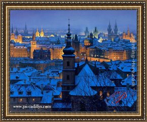 Evening Mood Framed Paintings - An Evening In Prague by Alexei Butirskiy