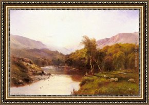 The Valley of Peace Framed Paintings - The Golden Valley by Alfred de Breanski