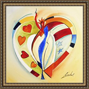 American Hearts II Framed Paintings - AMERICAN HEARTS I by Alfred Gockel
