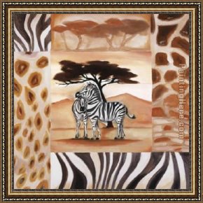 Fate of The Animals Framed Paintings - Animals of the Veldt - Zebras by Alfred Gockel