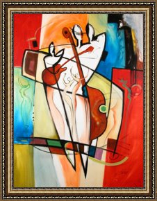 The Passion of Music Framed Paintings - BEGINNING OF LOVE & MUSIC by Alfred Gockel