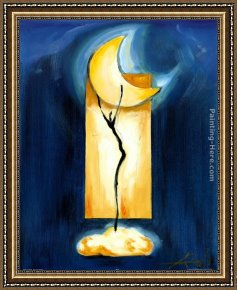 Dance Framed Paintings - Moon Dance by Alfred Gockel