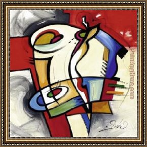 Town Square Framed Paintings - Paint the Town Red I by Alfred Gockel