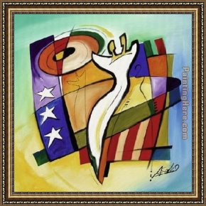 Under The Stars Framed Paintings - Stars & Stripes II by Alfred Gockel