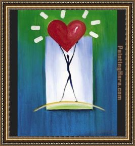 American Hearts II Framed Paintings - The Uplifted Heart by Alfred Gockel