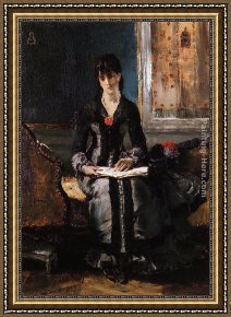 Portrait of a Young Benedictine Framed Paintings - Portrait of a Young Woman by Alfred Stevens