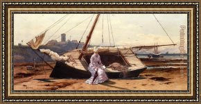Moment,please Framed Paintings - A Pensive Moment by Alfred Thompson Bricher