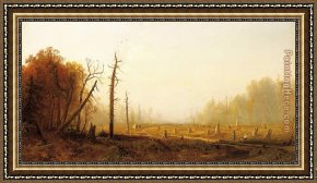 Autumn Landscape Framed Paintings - Autumn Landscape by Alfred Thompson Bricher