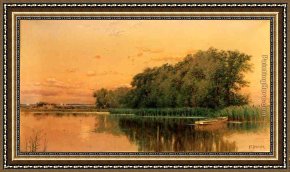 Thompson Framed Paintings - Borders of the North Sea Southampton Long Island by Alfred Thompson Bricher