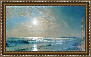 Thompson Framed Paintings - Morning at Atlantic City New Jersey by Alfred Thompson Bricher
