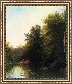 Thompson Framed Paintings - On the Mill Stream by Alfred Thompson Bricher