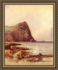 Thompson Framed Paintings - Rocky Coast by Alfred Thompson Bricher