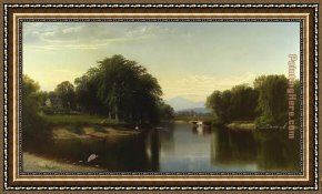 Thompson Framed Paintings - Saco River New Hampshire by Alfred Thompson Bricher