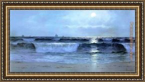 Thompson Framed Paintings - Seascape by Alfred Thompson Bricher