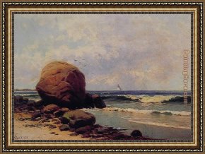 Thompson Framed Paintings - Seascape by Alfred Thompson Bricher