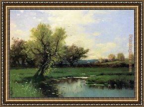 Thompson Framed Paintings - Springtime by Alfred Thompson Bricher
