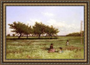 Thompson Framed Paintings - Summer Afternoon Long Island by Alfred Thompson Bricher