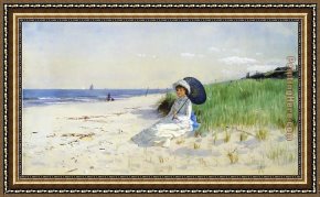 Thompson Framed Paintings - Summer Reverie by Alfred Thompson Bricher