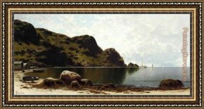 Cliffs Framed Paintings - The Cliffs Grand Manan by Alfred Thompson Bricher