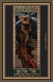 Under The Stars Framed Paintings - Morning Star by Alphonse Maria Mucha