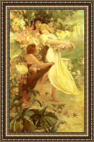 Promise of Spring Framed Paintings - Spirit of Spring by Alphonse Maria Mucha