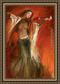 The Passion of Music Framed Paintings - Lost in Music by Andrew Atroshenko