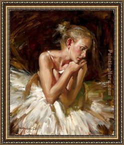 Thoughts of Springtime Framed Paintings - Thoughts before the Dance by Andrew Atroshenko