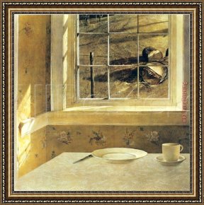 Ground Swell Framed Paintings - Ground Hog Day by Andrew Wyeth