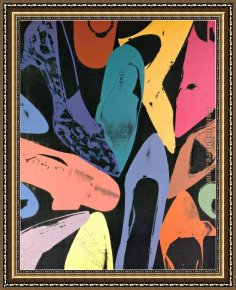 Lilac Framed Paintings - Diamond Dust Shoes 1980 Lilac Blue Green by Andy Warhol