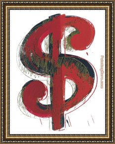 The Sign Painter [detail] Framed Paintings - Dollar Sign 1981 by Andy Warhol