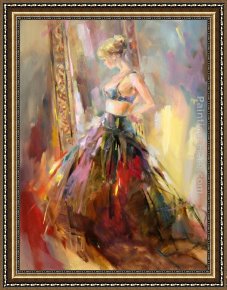 Anna Razumovskaya Framed Paintings - Black Gown by Anna Razumovskaya