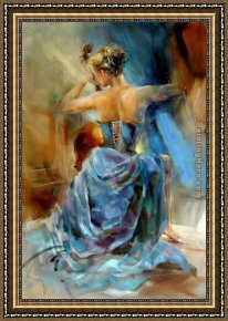 Anna Razumovskaya Framed Paintings - Blue Note 1 by Anna Razumovskaya