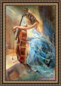 Anna Razumovskaya Framed Paintings - Blue Note 2 by Anna Razumovskaya